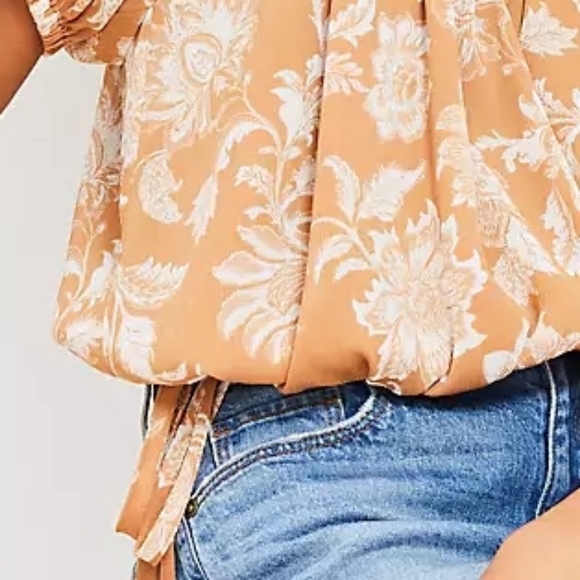 Loft Floral Side Tie Bubble Top - Picture 16 of 16